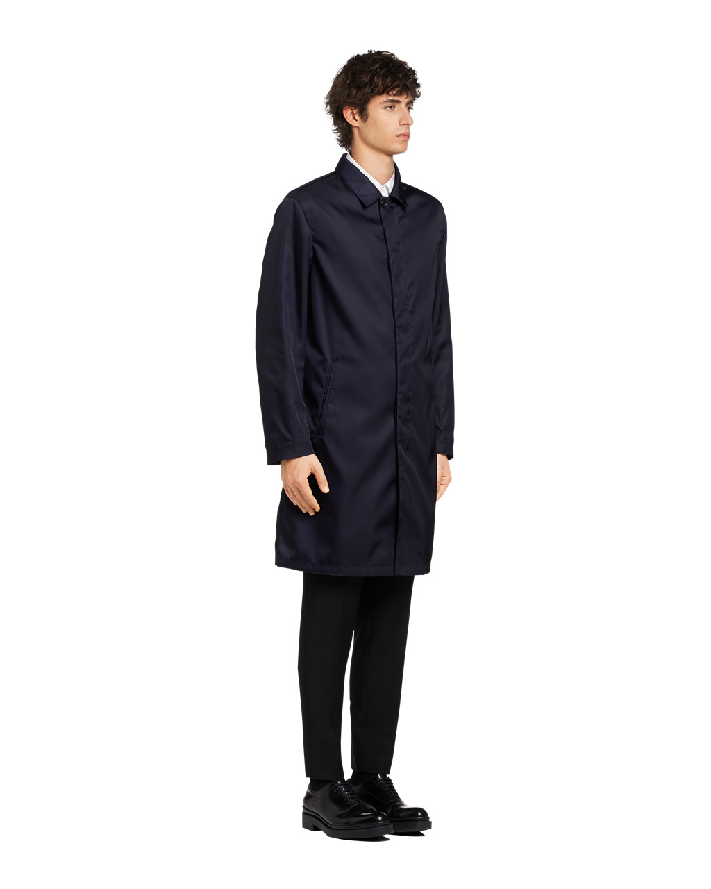 Prada Nylon Gabardine Raincoat Tmavě Blankyt | 239806GVQ