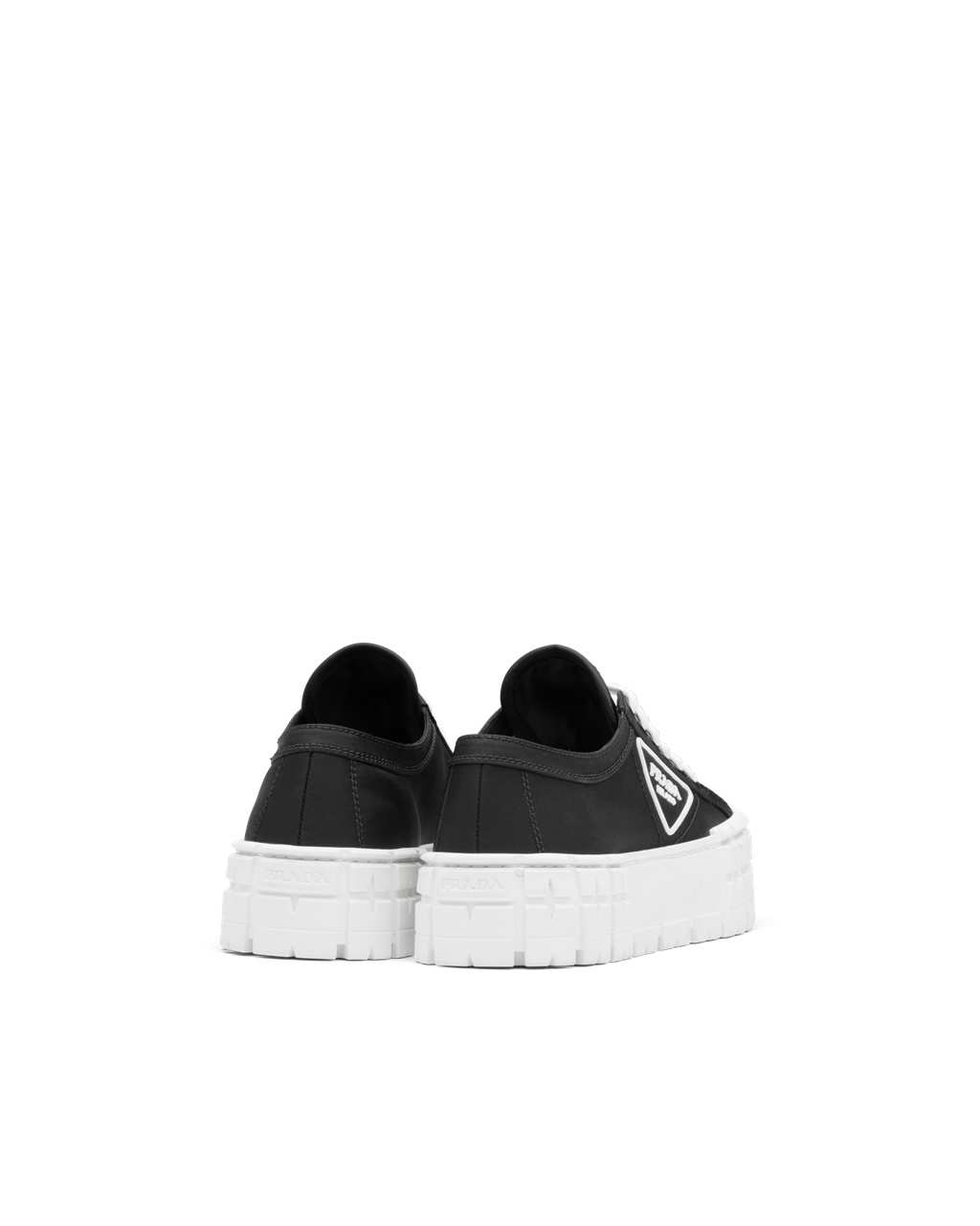 Prada Nylon Gabardine Sneakers Černé Bílé | 632947BTX