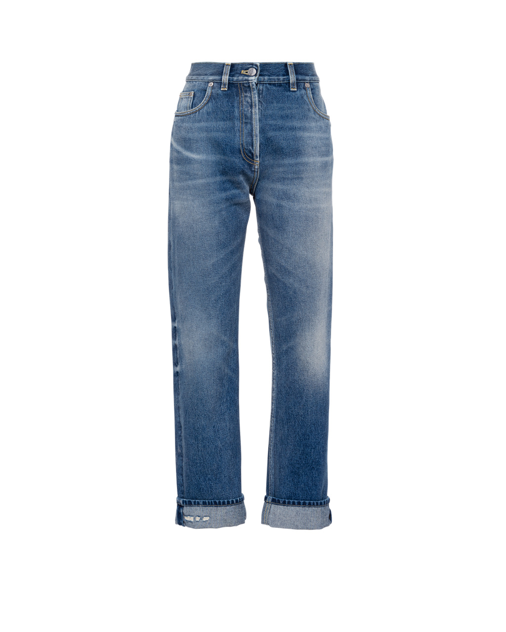 Prada Organic Denim Five-pocket Trousers Tmavě Blankyt | 130978BAW