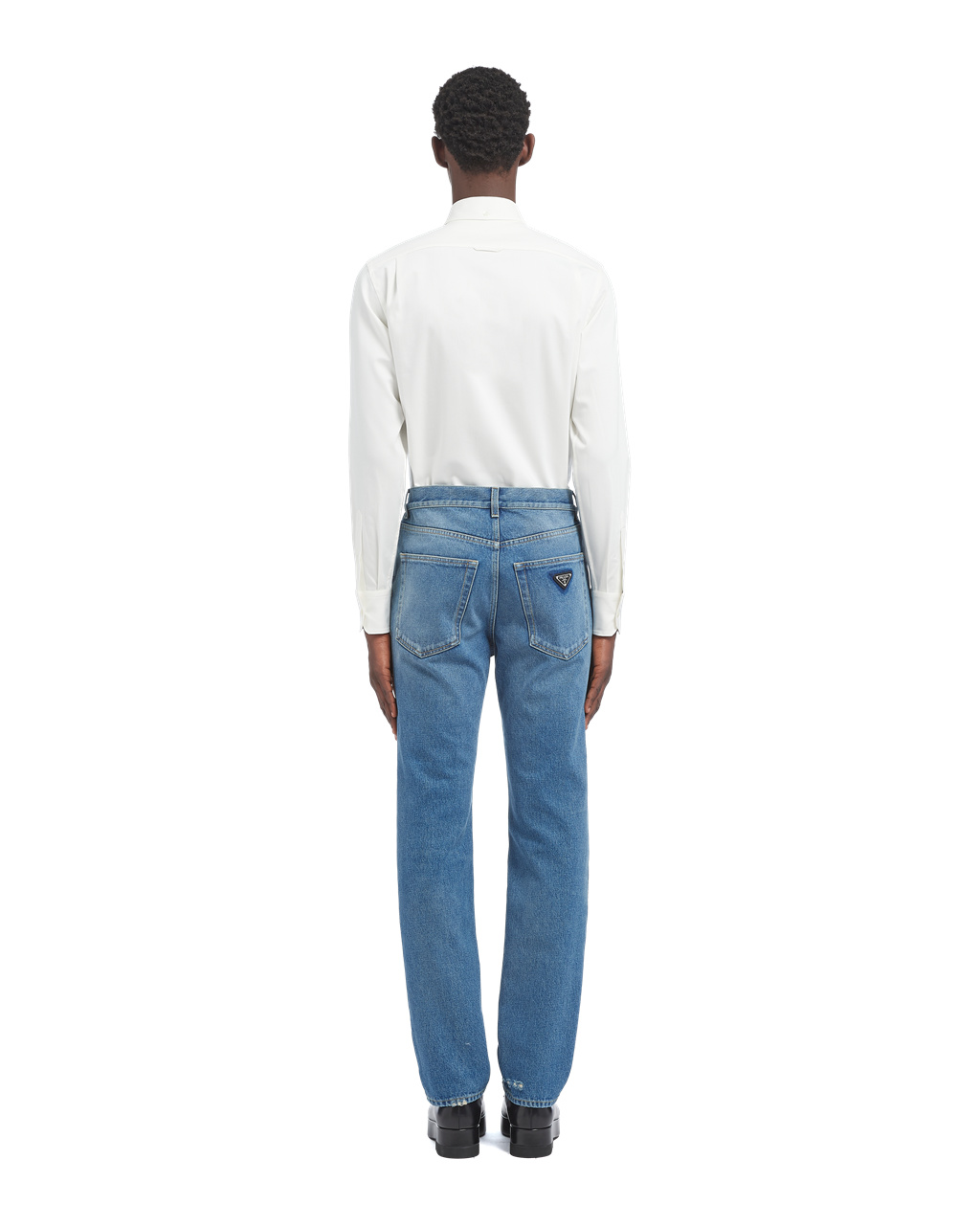 Prada Organic Denim Five-pocket Trousers Tmavě Blankyt | 702938AVK