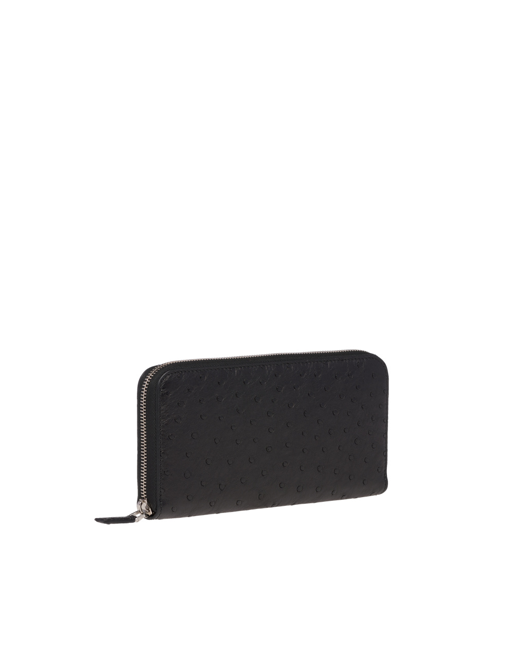 Prada Ostrich Læder Zip Around Wallet Černé | 546807TLR