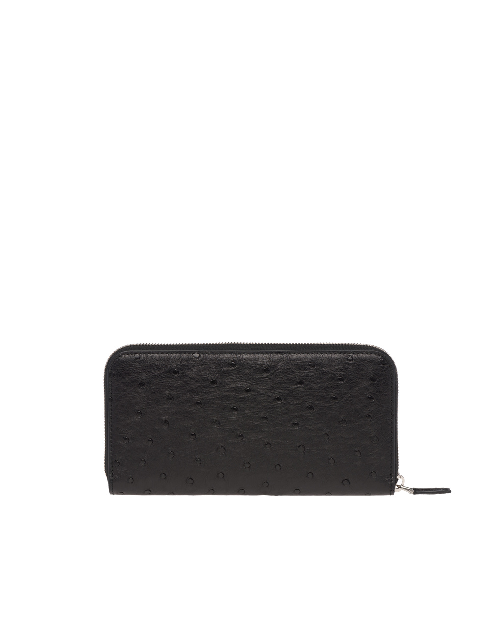 Prada Ostrich Læder Zip Around Wallet Černé | 546807TLR