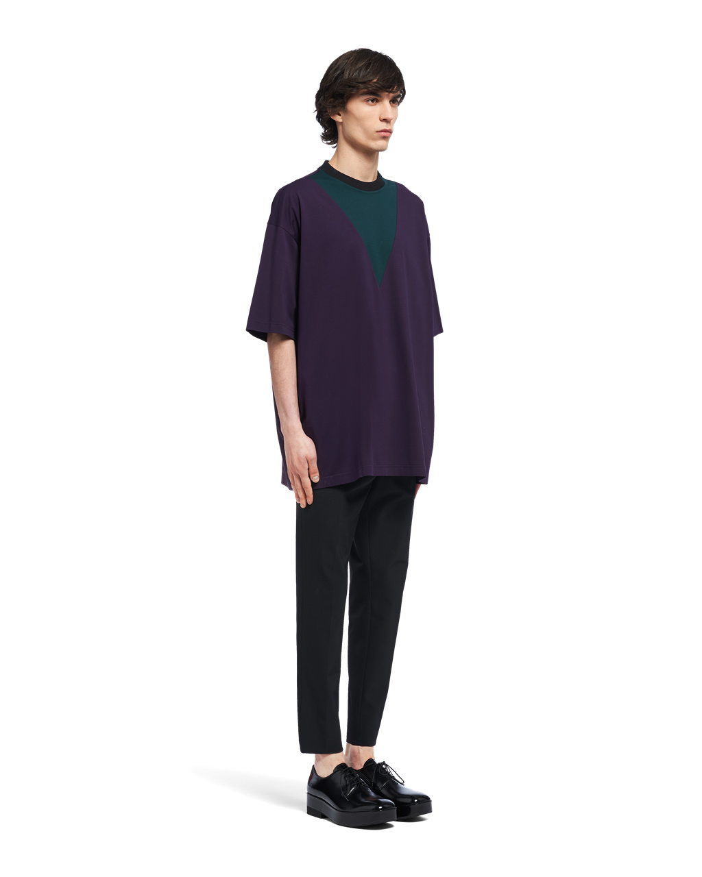 Prada Oversized Bavlněné T-shirt Blackberry | 467510JRS