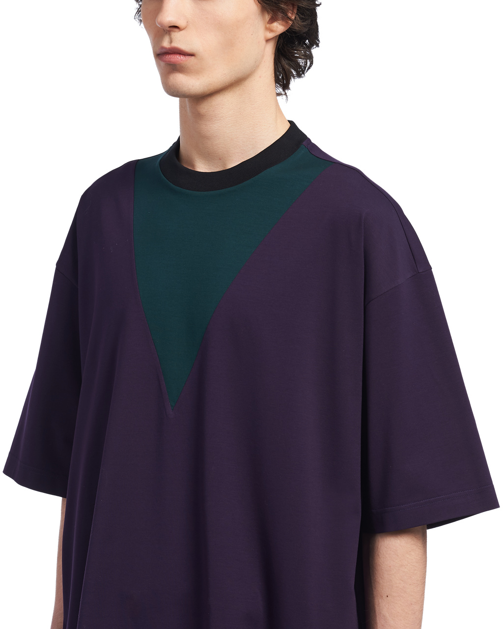 Prada Oversized Bavlněné T-shirt Blackberry | 467510JRS