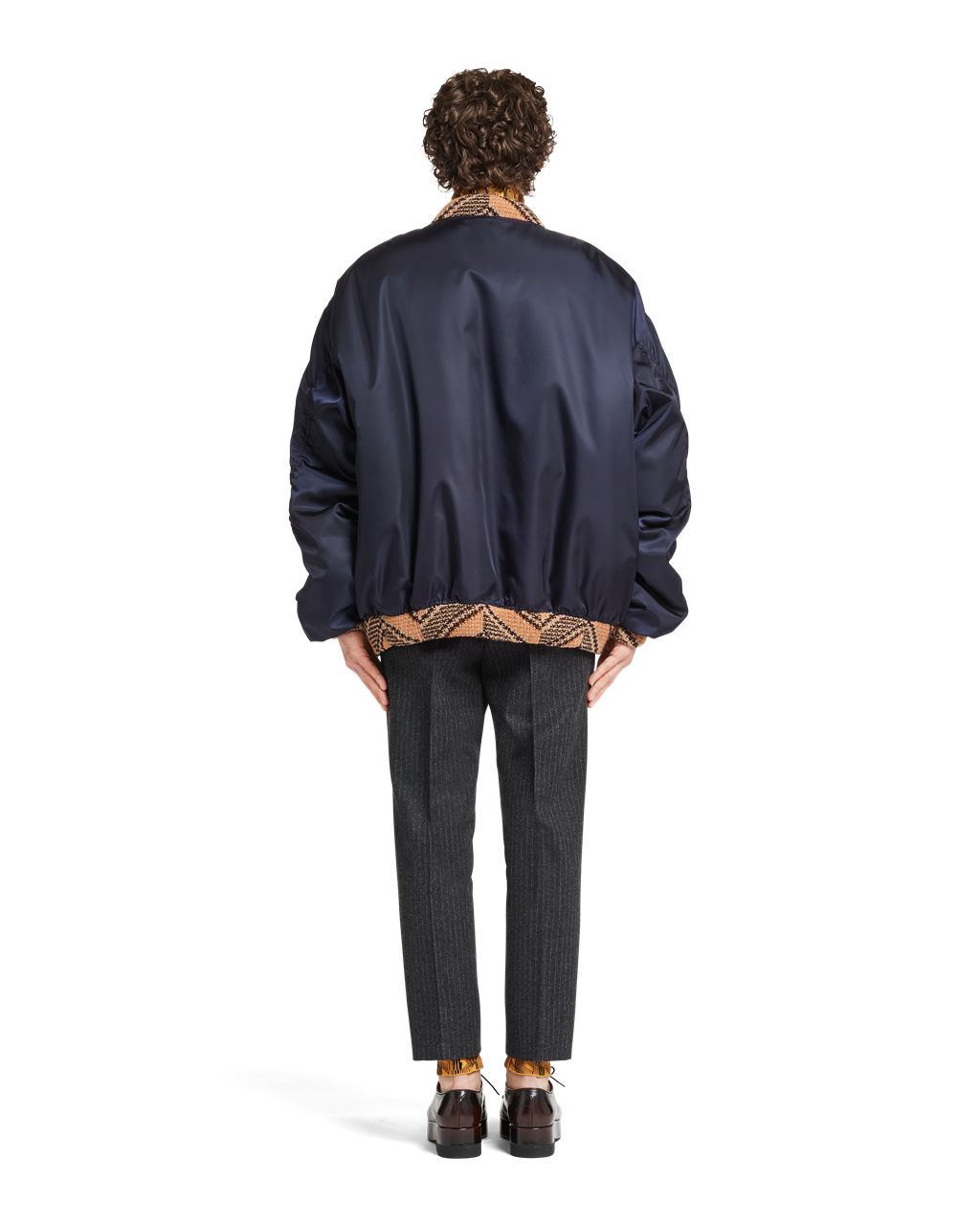 Prada Oversized Re-nylon And Knit Bomber Jacket Blankyt | 296874AYK