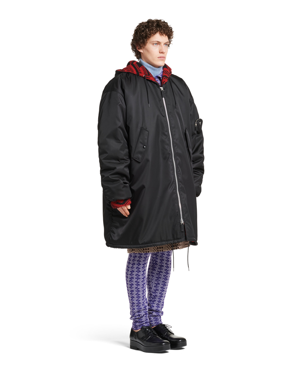 Prada Oversized Re-nylon Raincoat Černé | 573419IJK