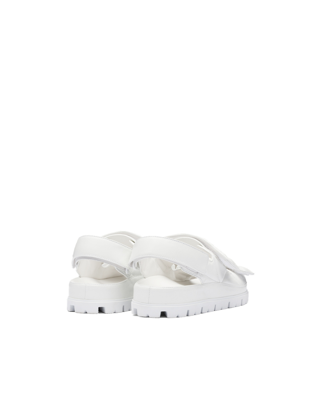 Prada Padded Nappa Læder Sandals Bílé | 706154FRH