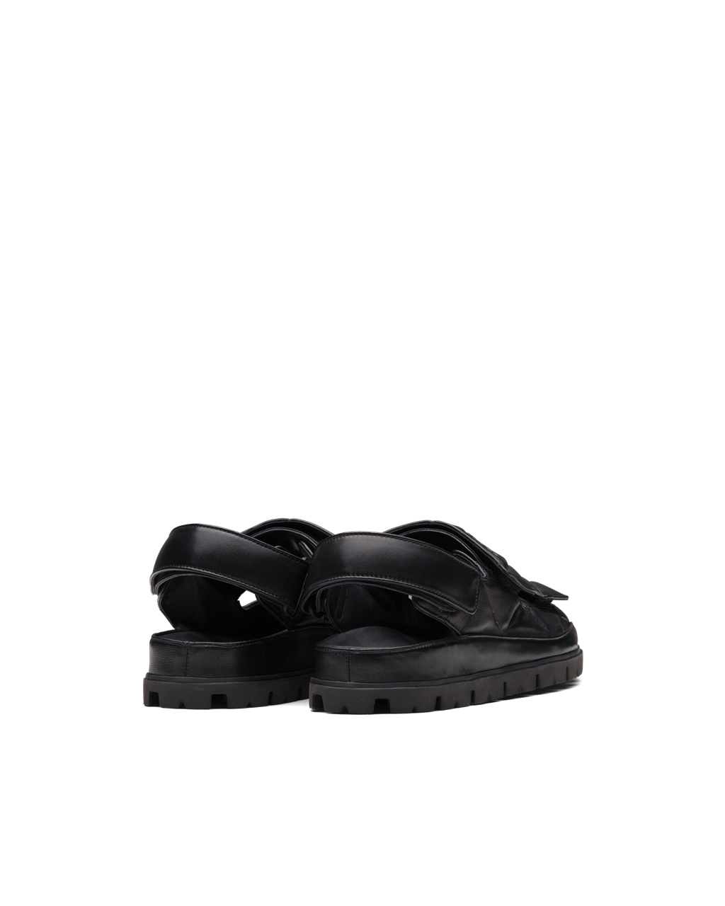 Prada Padded Nappa Læder Sandals Černé | 728610OVD