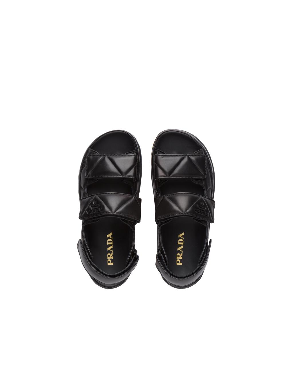 Prada Padded Nappa Læder Sandals Černé | 728610OVD