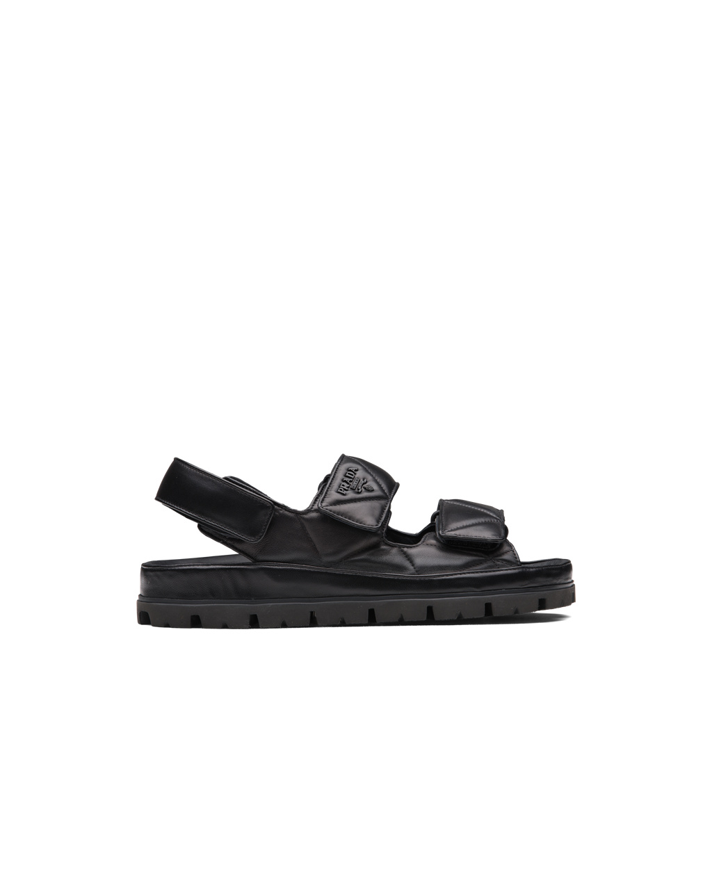 Prada Padded Nappa Læder Sandals Černé | 728610OVD