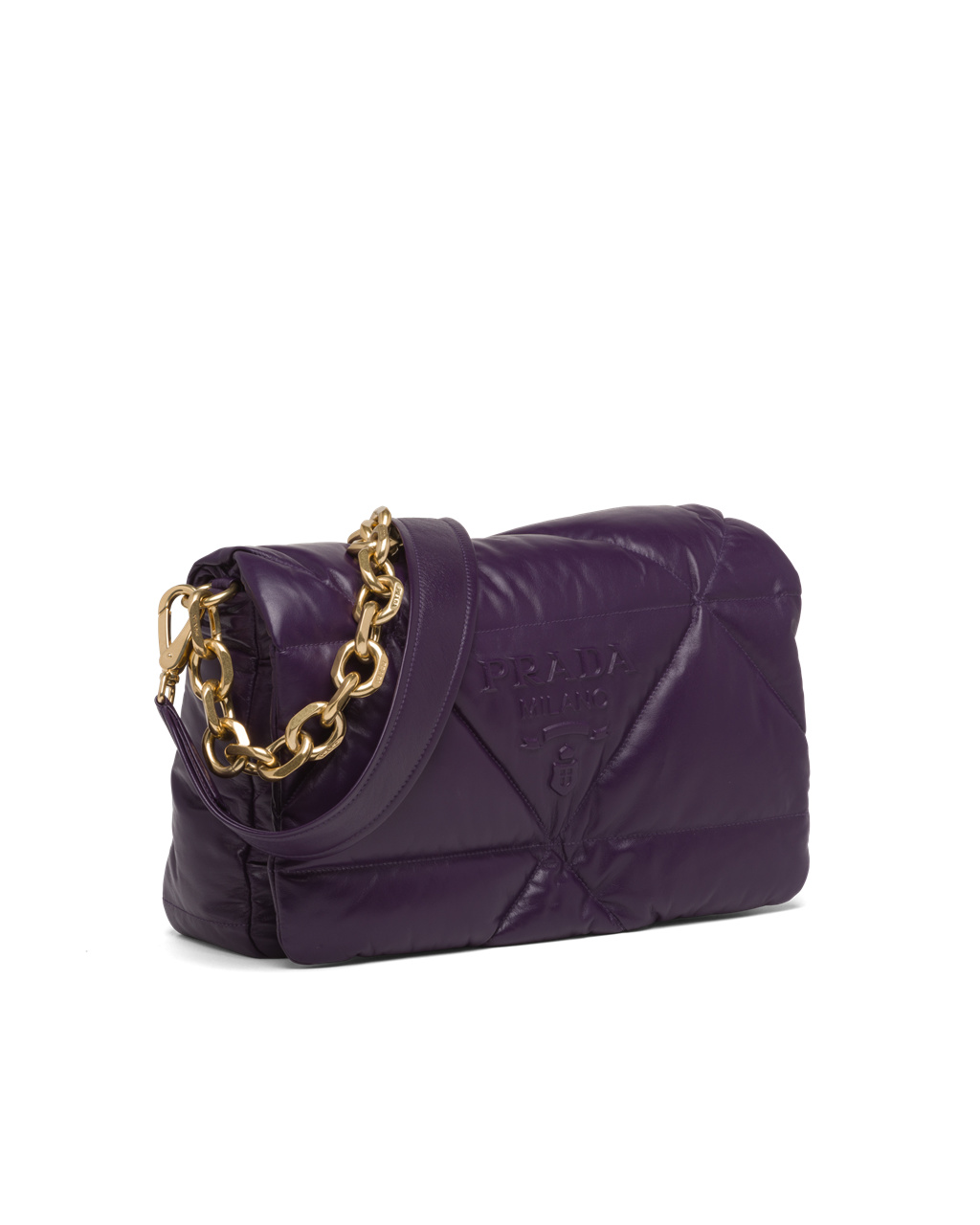 Prada Padded Nappa Læder Shoulder Bag Violet | 738625HWZ