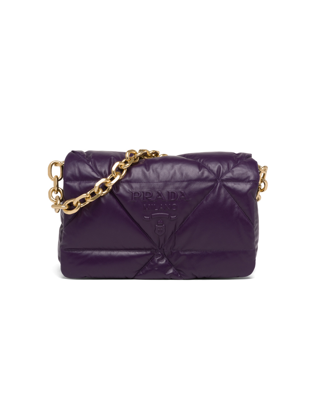 Prada Padded Nappa Læder Shoulder Bag Violet | 738625HWZ