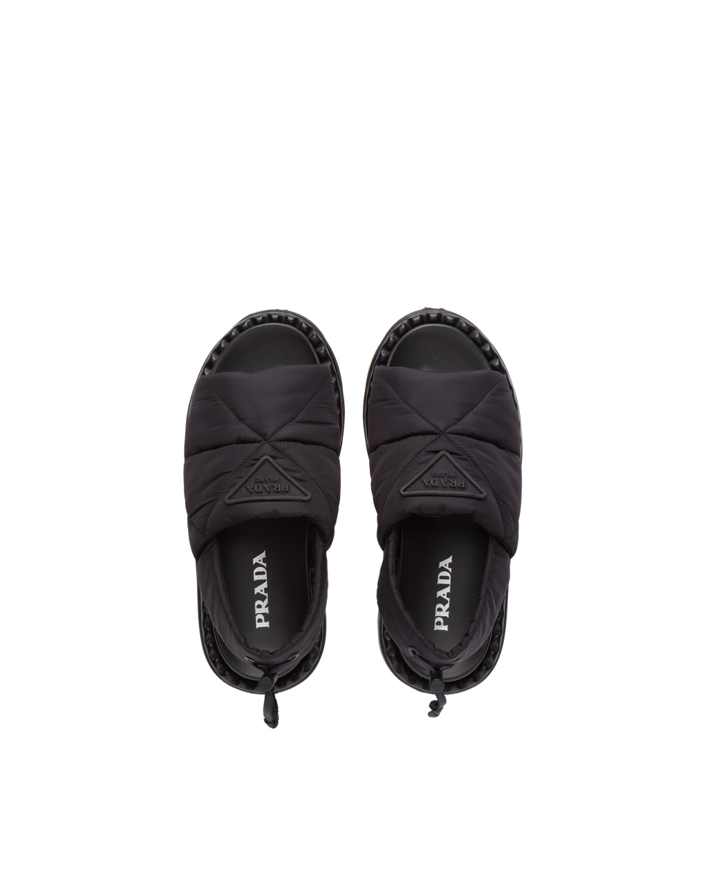 Prada Padded Nylon Sandals Černé | 812065FOE