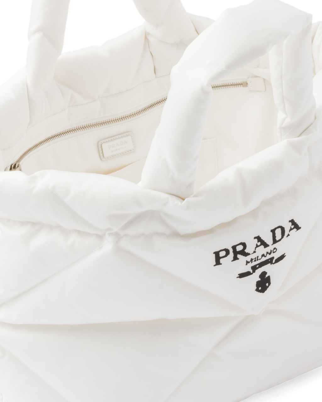 Prada Padded Re-nylon Tote Bag Bílé | 052496GBC