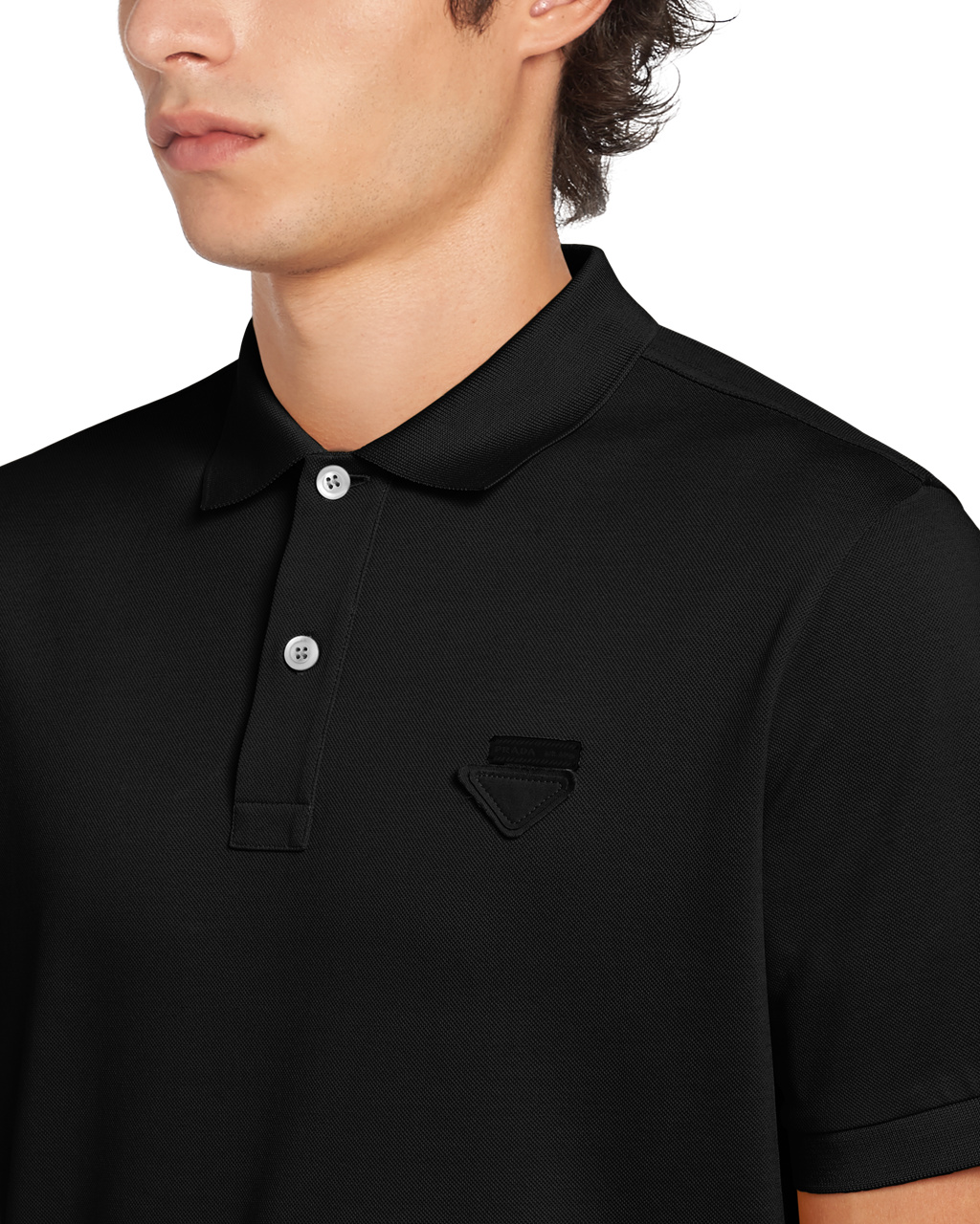 Prada Piqué Polo Shirt Černé | 785123IRE