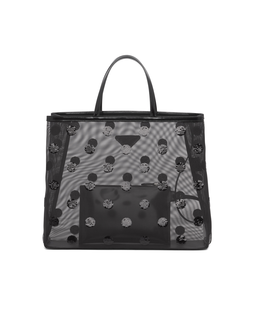 Prada Polka-dot Mesh Tote Bag Černé | 386120LVE