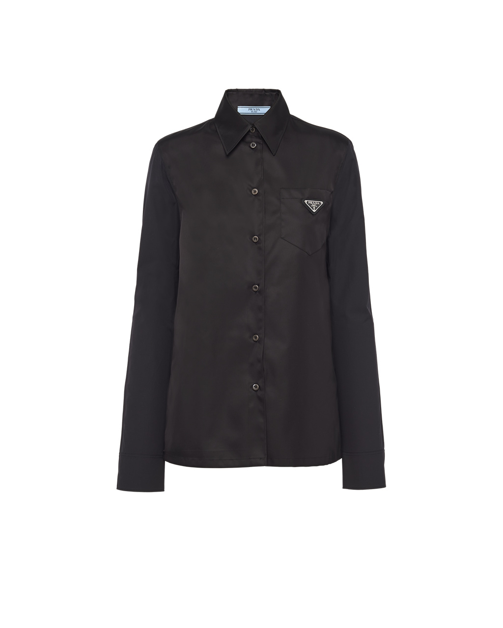 Prada Poplin And Re-nylon Shirt Černé Černé | 527314TZC