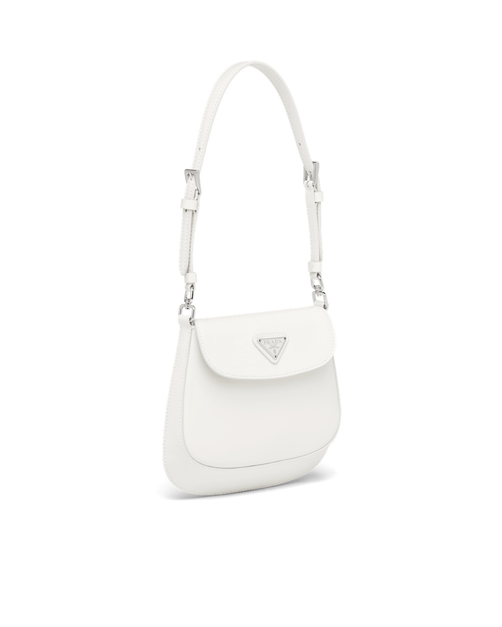 Prada Prada Cleo Brushed Læder Mini Bag Bílé | 048523QKO