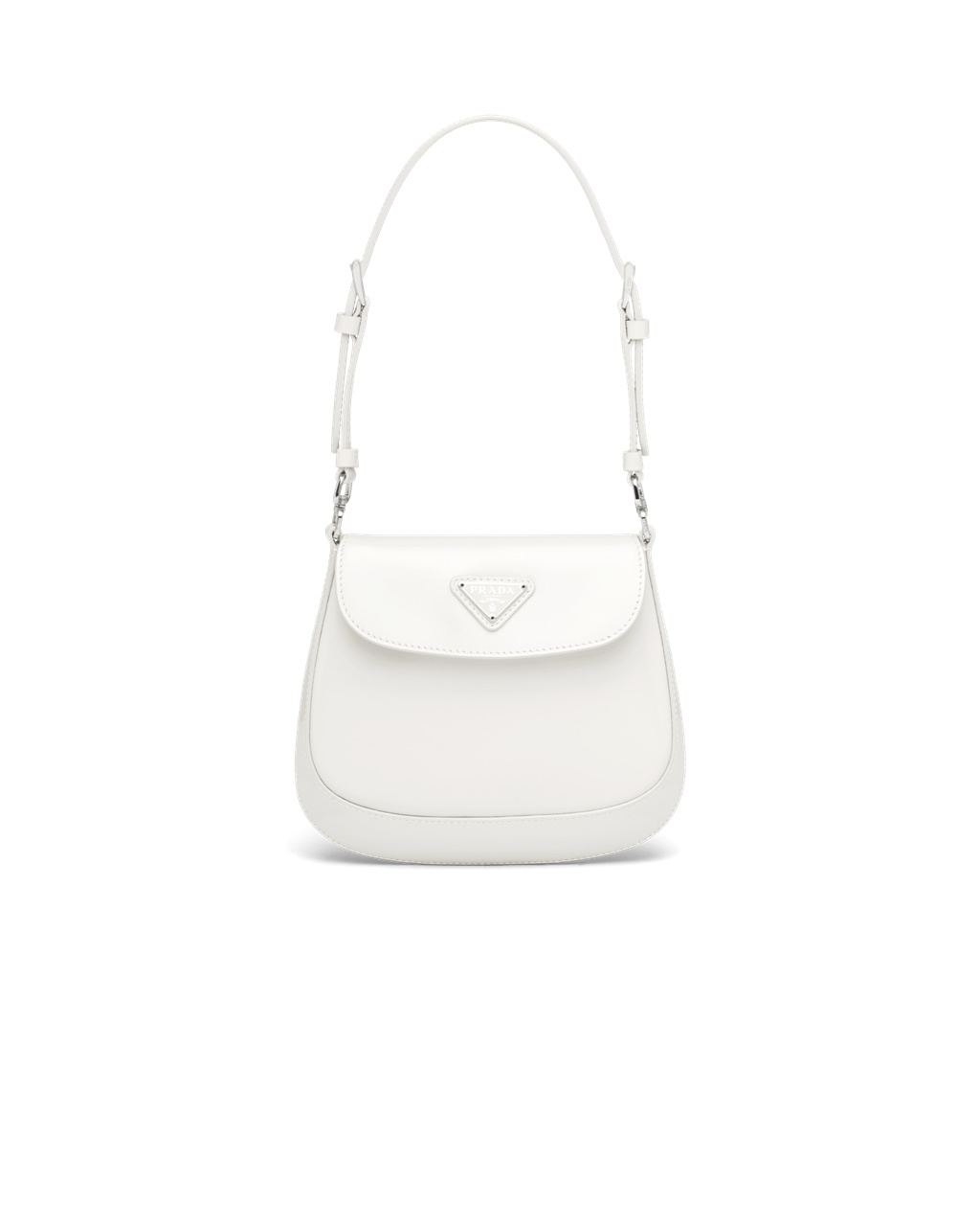 Prada Prada Cleo Brushed Læder Mini Bag Bílé | 048523QKO