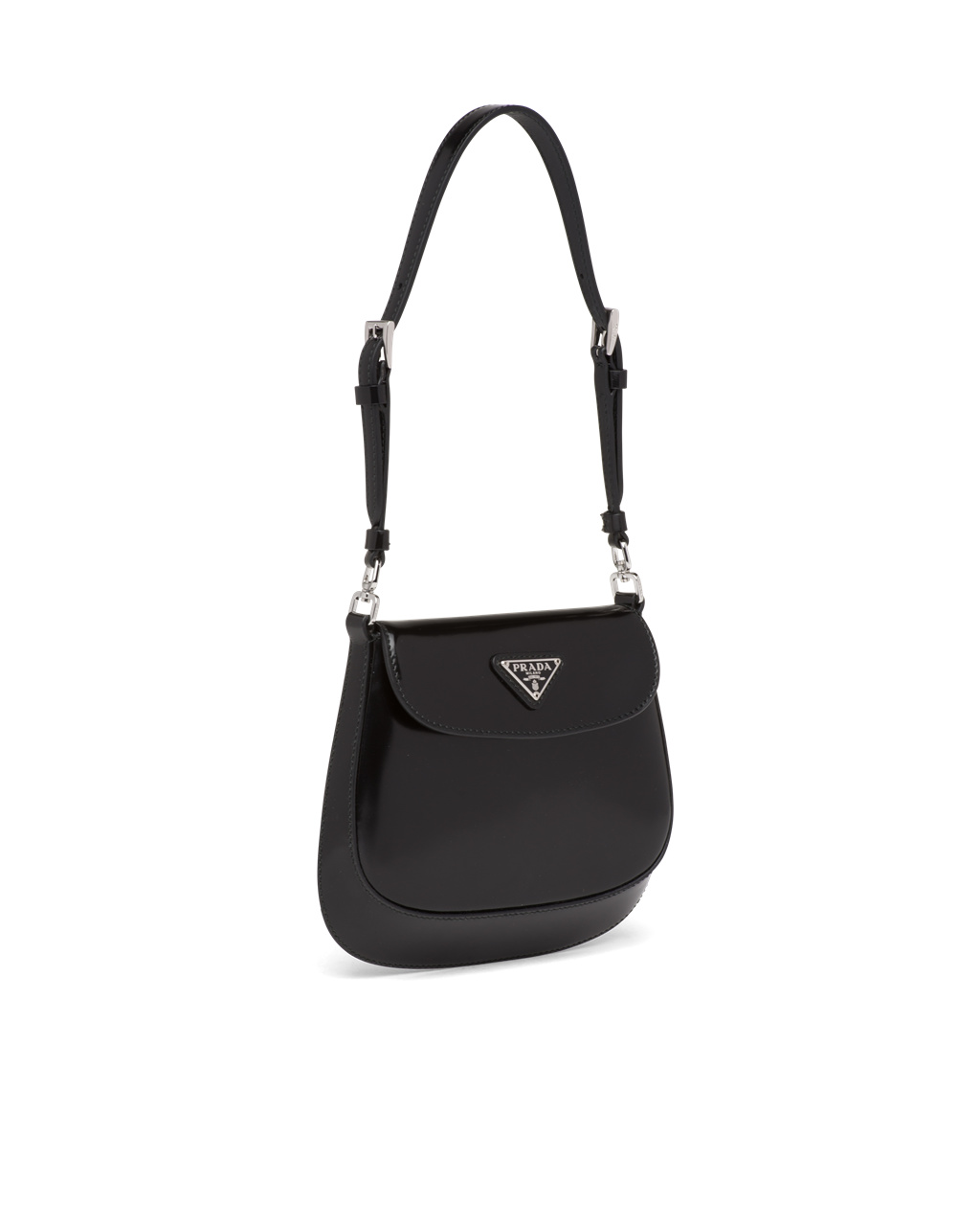 Prada Prada Cleo Brushed Læder Mini Bag Černé | 169243YLH