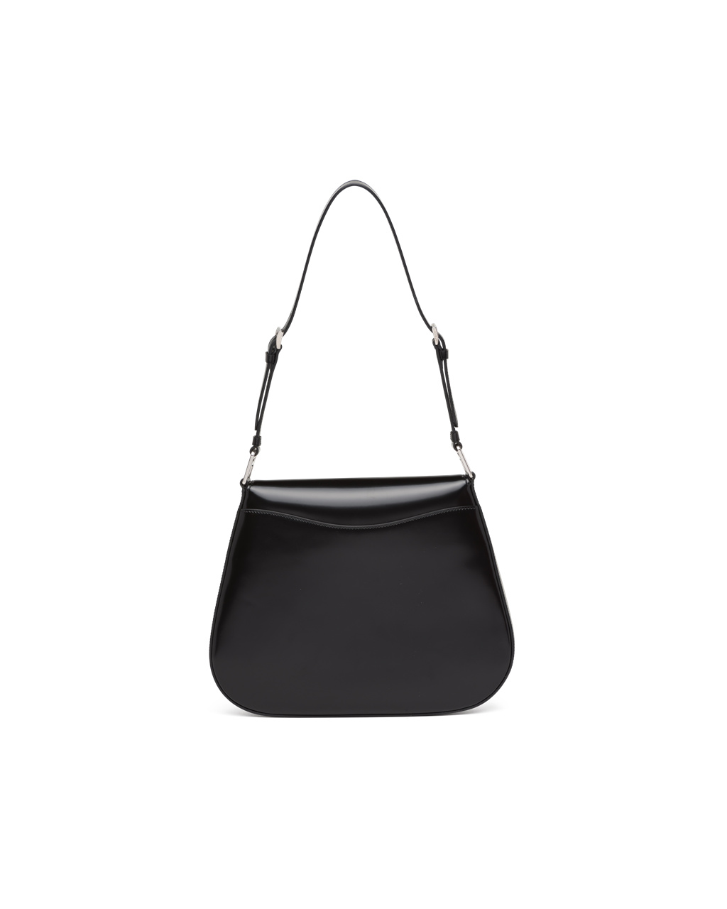 Prada Prada Cleo Brushed Læder Shoulder Bag With Flap Černé | 129046BVX