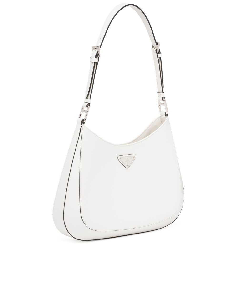 Prada Prada Cleo Brushed Læder Shoulder Bag Bílé | 298607QTZ