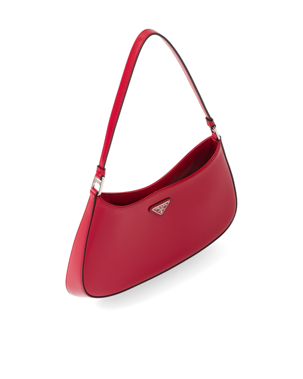 Prada Prada Cleo Brushed Læder Shoulder Bag Scarlet | 309254OXF