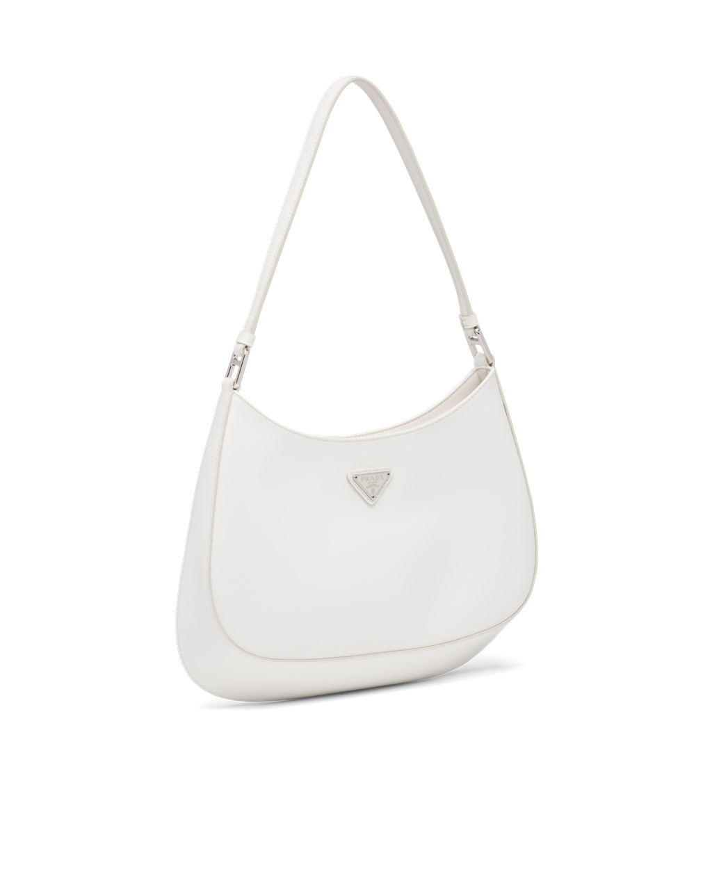 Prada Prada Cleo Brushed Læder Shoulder Bag Bílé | 437186LGB