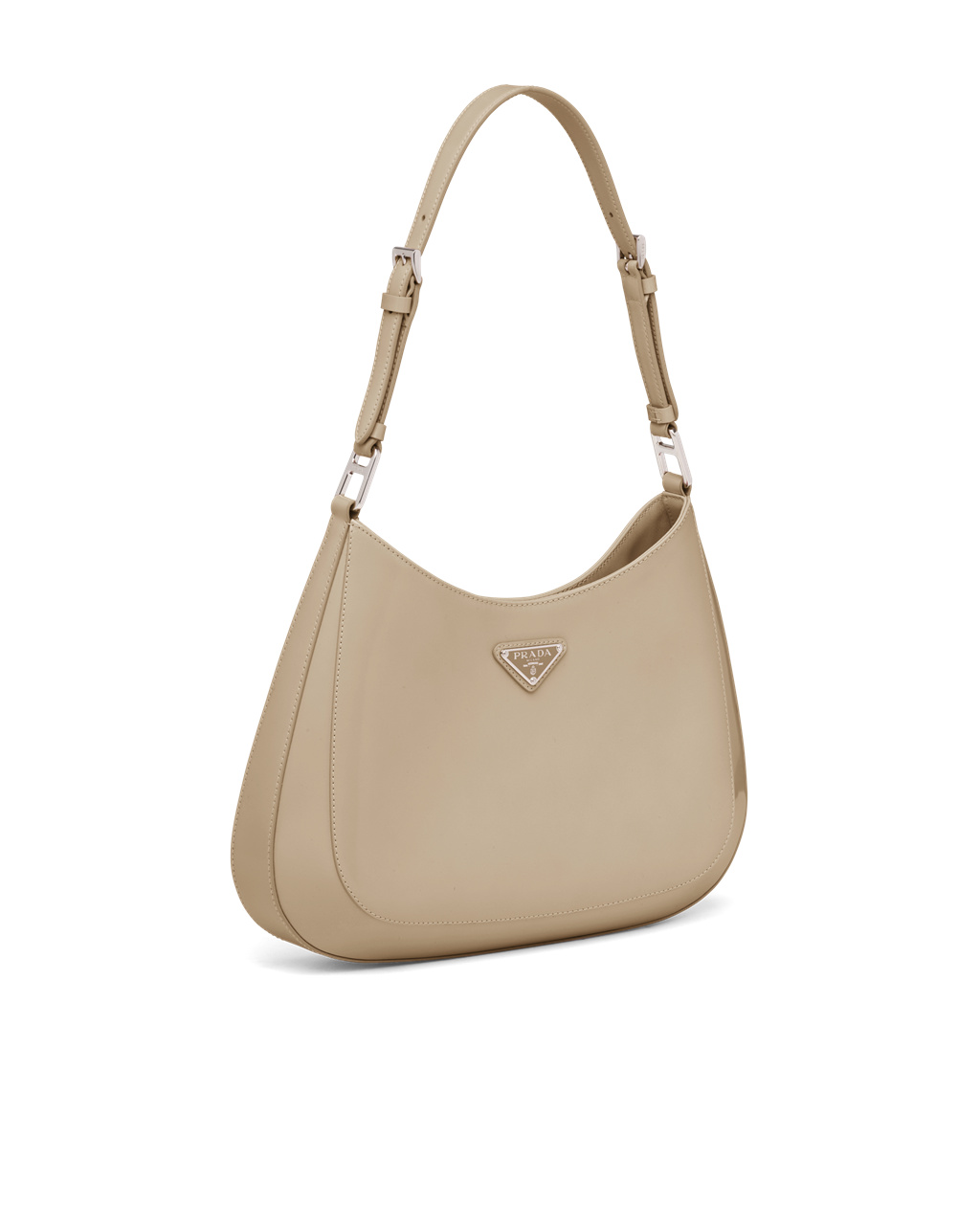 Prada Prada Cleo Brushed Læder Shoulder Bag Béžový | 615829WVN