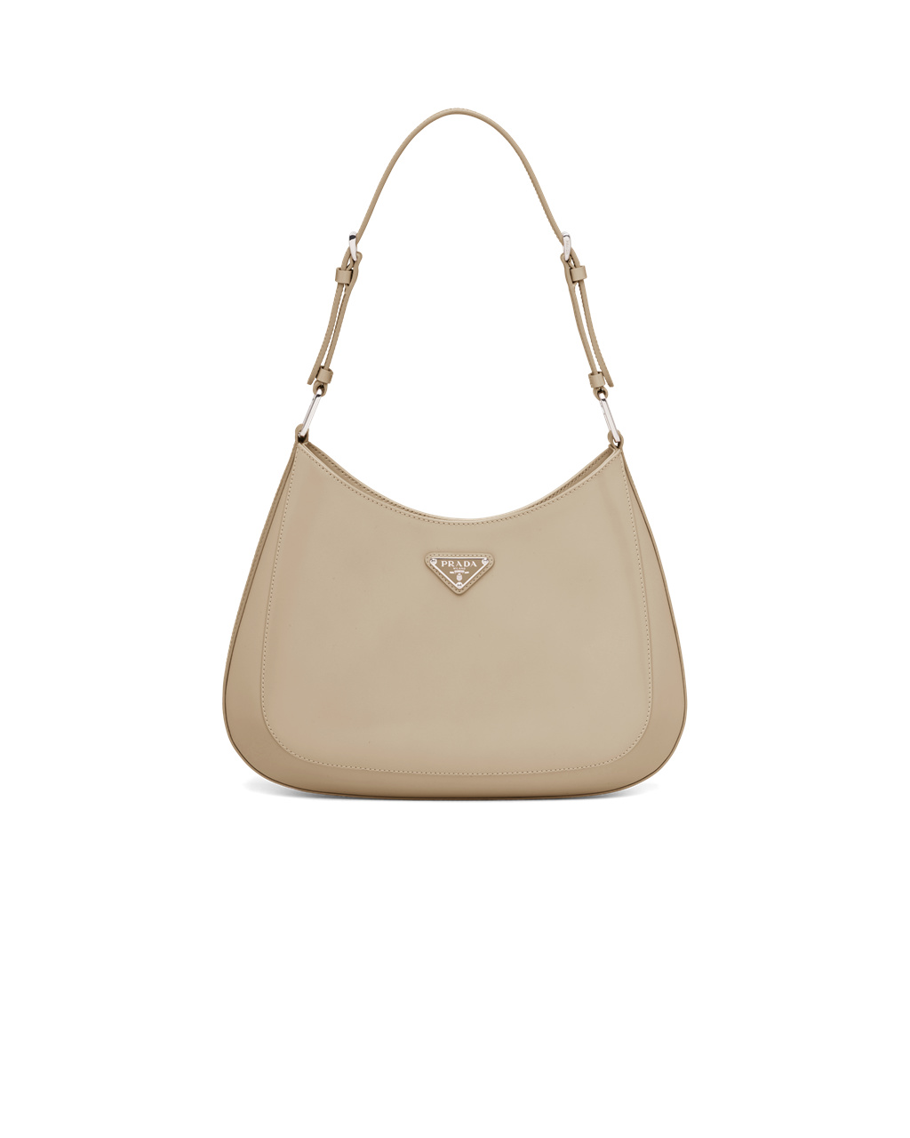 Prada Prada Cleo Brushed Læder Shoulder Bag Béžový | 615829WVN