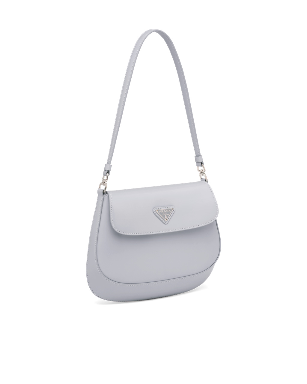 Prada Prada Cleo Brushed Læder Shoulder Bag With Flap Blankyt | 672839RDJ