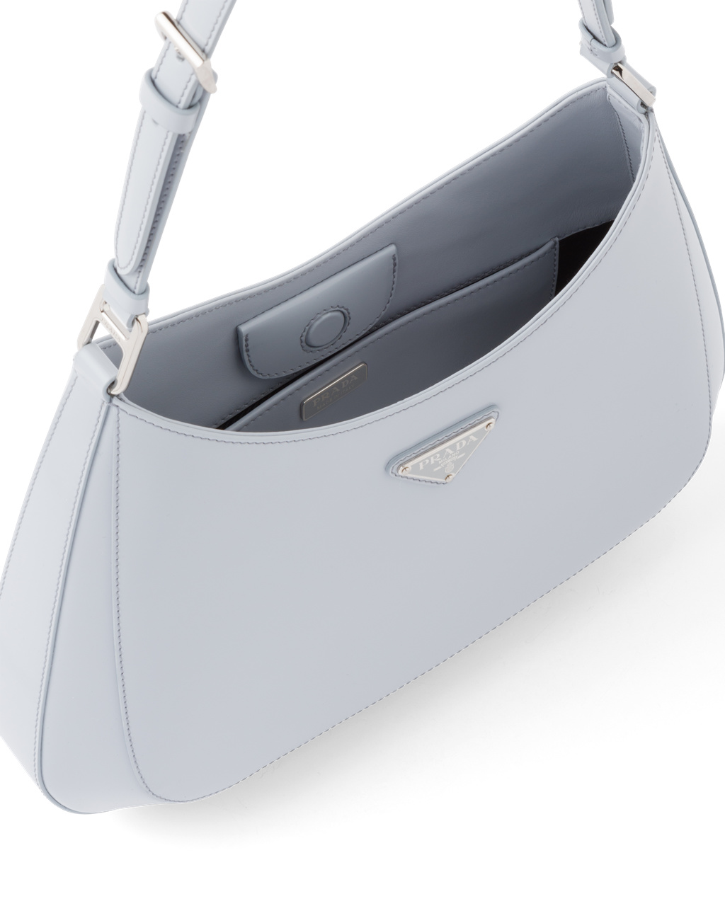 Prada Prada Cleo Brushed Læder Shoulder Bag Blankyt | 789142ZND