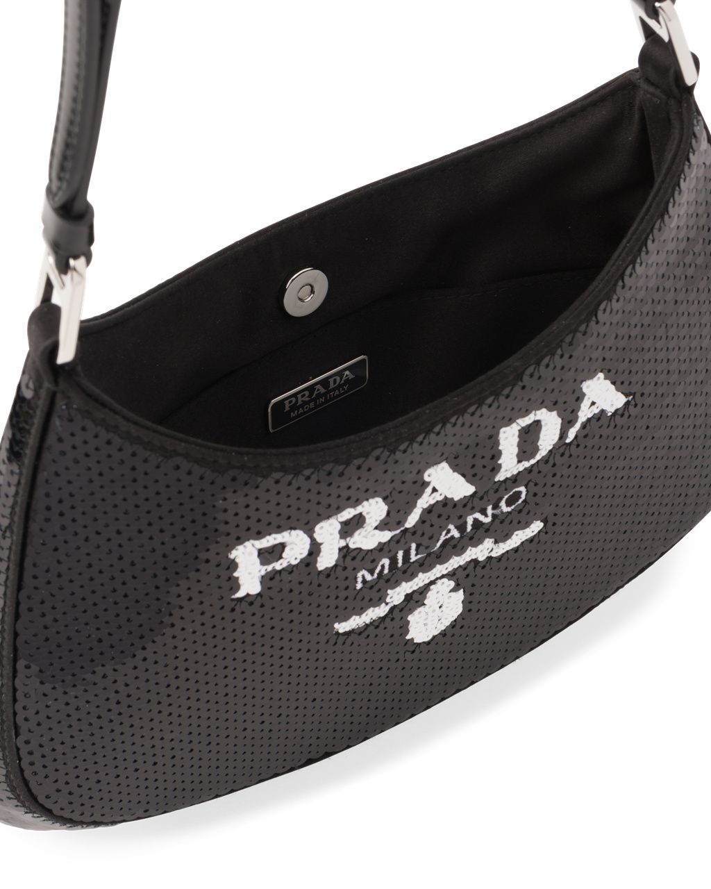 Prada Prada Cleo Sequined Bag Černé Bílé | 105346LCM