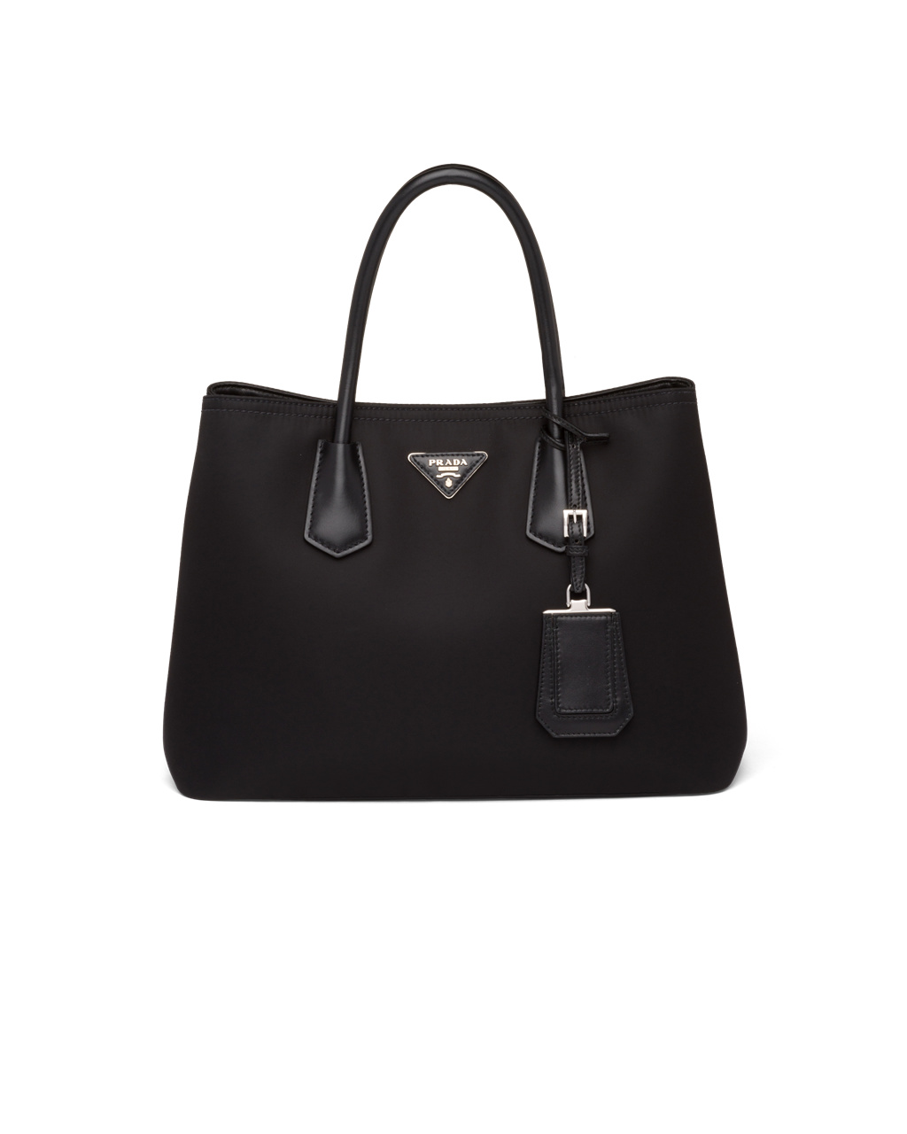 Prada Prada Double Nylon And Saffiano Læder Bag Černé | 940536ANI