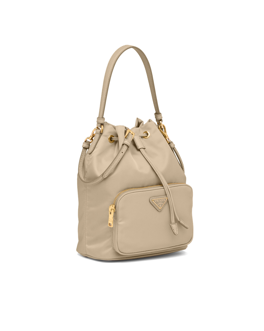 Prada Prada Duet Re-nylon Bucket Shoulder Bag Béžový | 816950CFS