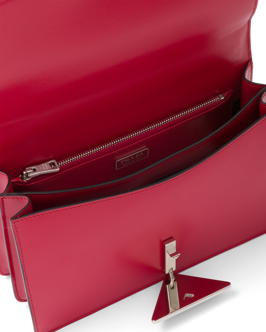 Prada Prada Emblème Brushed-leather Bag Scarlet | 487206CQF