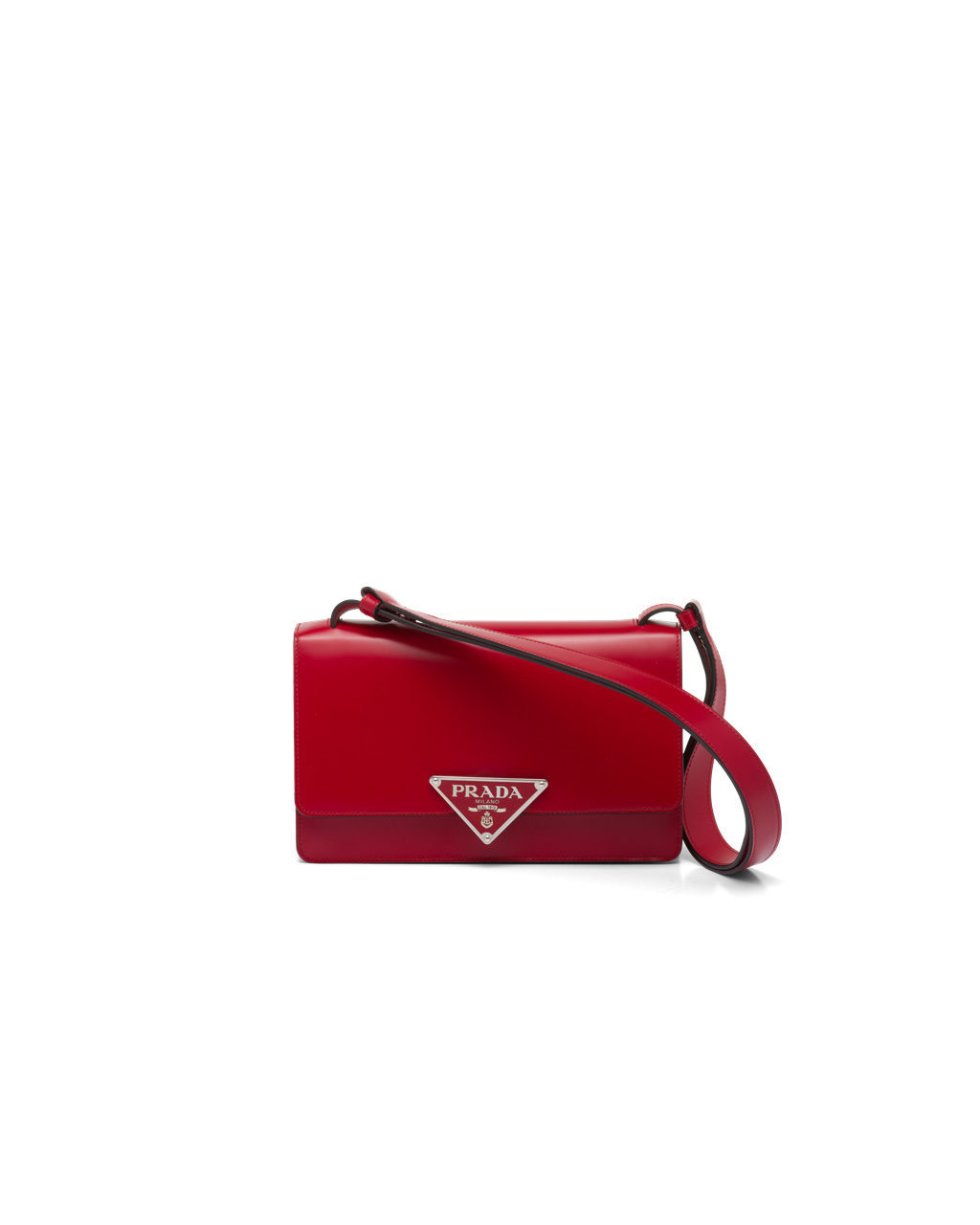 Prada Prada Emblème Brushed-leather Bag Scarlet | 487206CQF