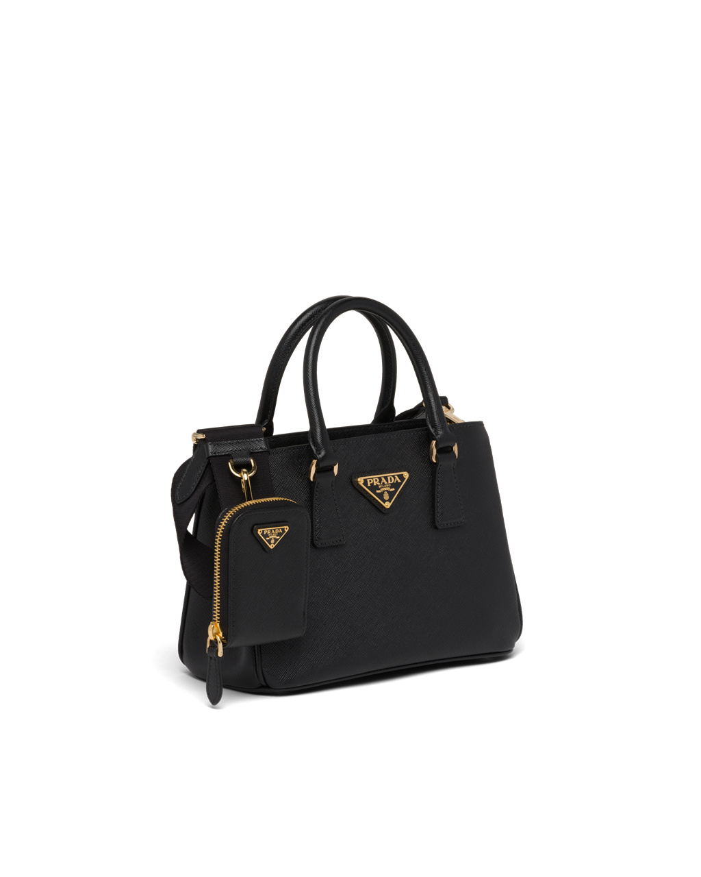 Prada Prada Galleria Saffiano Læder Mini-bag Černé | 726905VBO