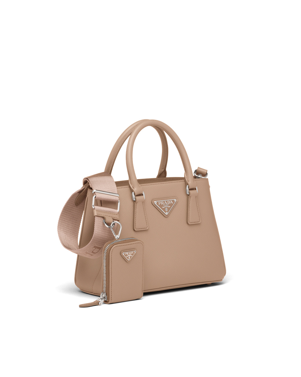 Prada Prada Galleria Saffiano Læder Mini Bag Béžový | 790186OHB