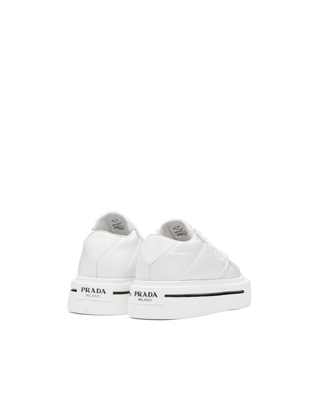 Prada Prada Macro Re-nylon And Brushed Læder Sneakers Bílé | 649287DTF