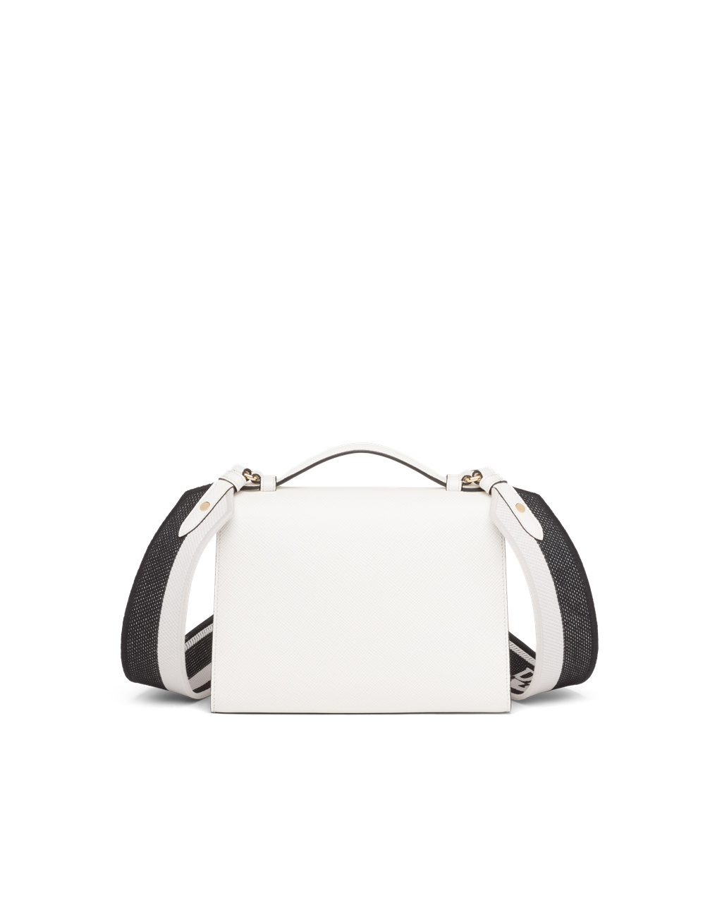 Prada Prada Monochrome Saffiano And Læder Bag Bílé | 783165YVD