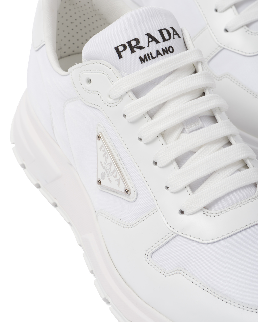 Prada Prada Prax 1 Re-nylon And Brushed Læder Sneakers Bílé | 241876WAB