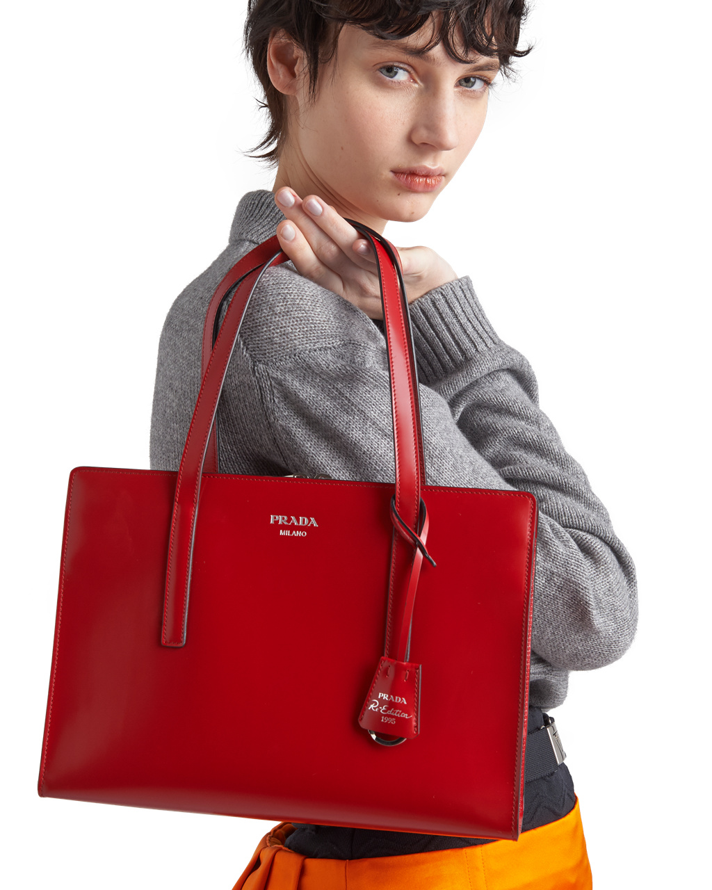 Prada Prada Re-edition 1995 Brushed-leather Medium Handbag Scarlet | 095867LPF