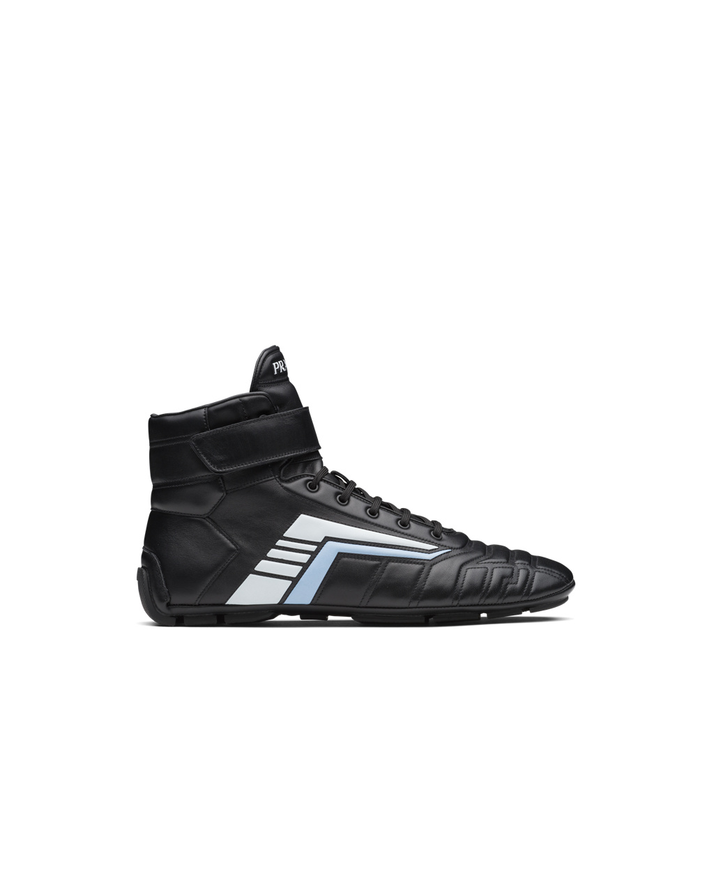 Prada Prada Rev Læder High-top Sneakers Černé Světle Blankyt | 459801VDT