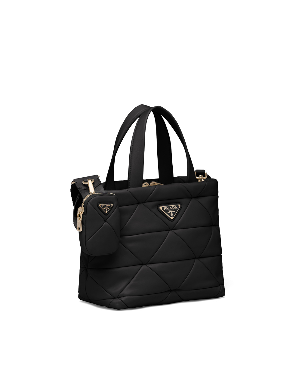 Prada Prada System Nappa Læder Patchwork Tote Černé | 610285QMP