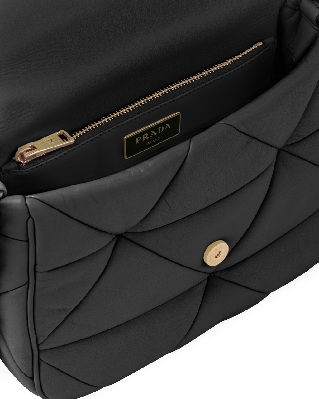 Prada Prada System Nappa Læder Patchwork Bag Černé | 805716DCF