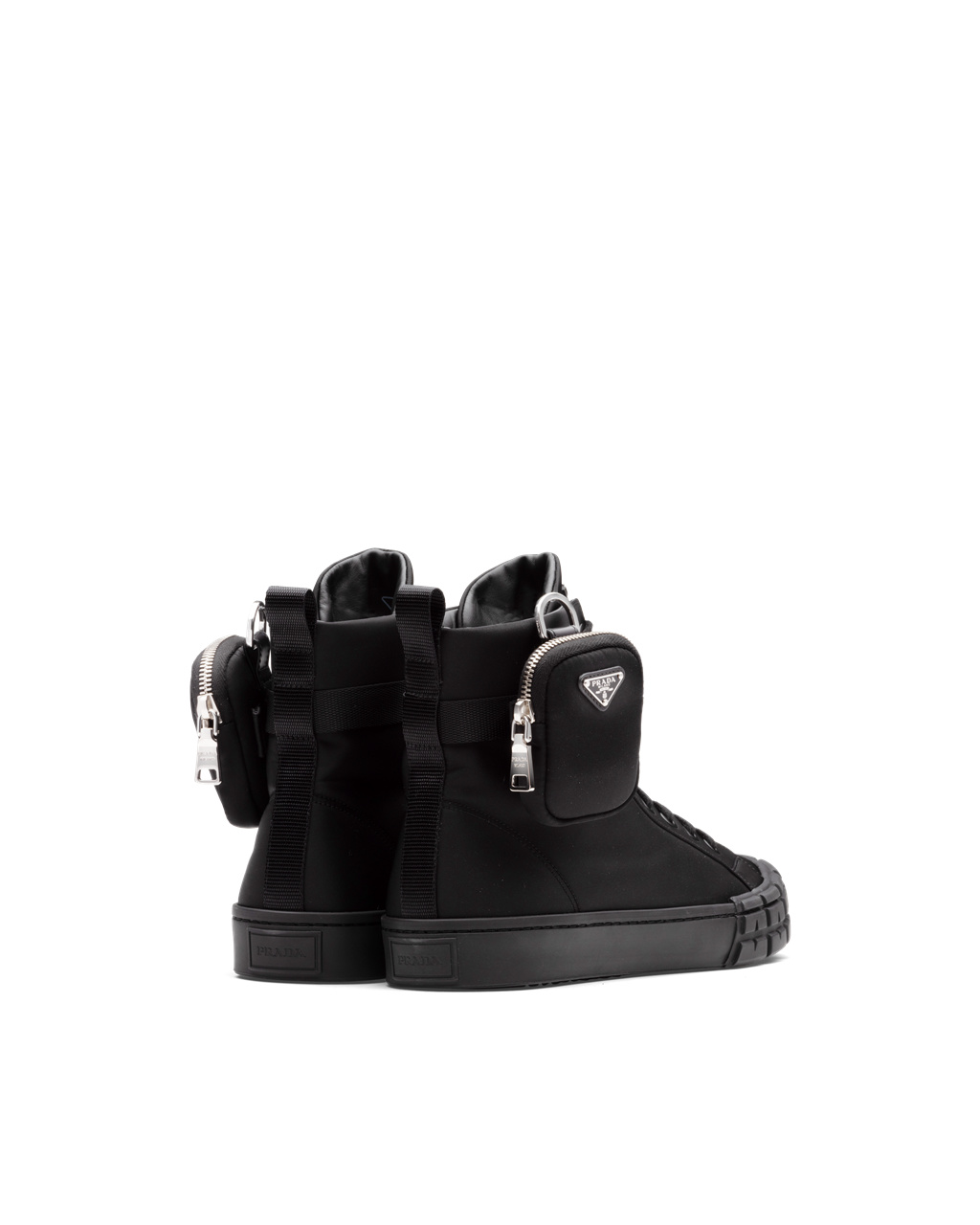 Prada Prada Wheel Cassetta High-top Sneakers Černé | 310568FAE