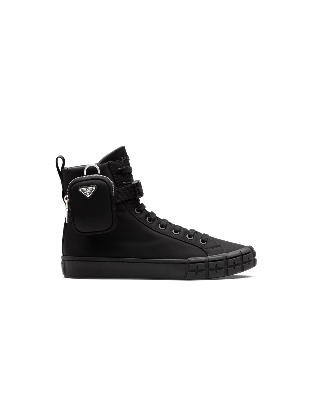 Prada Prada Wheel Cassetta High-top Sneakers Černé | 310568FAE