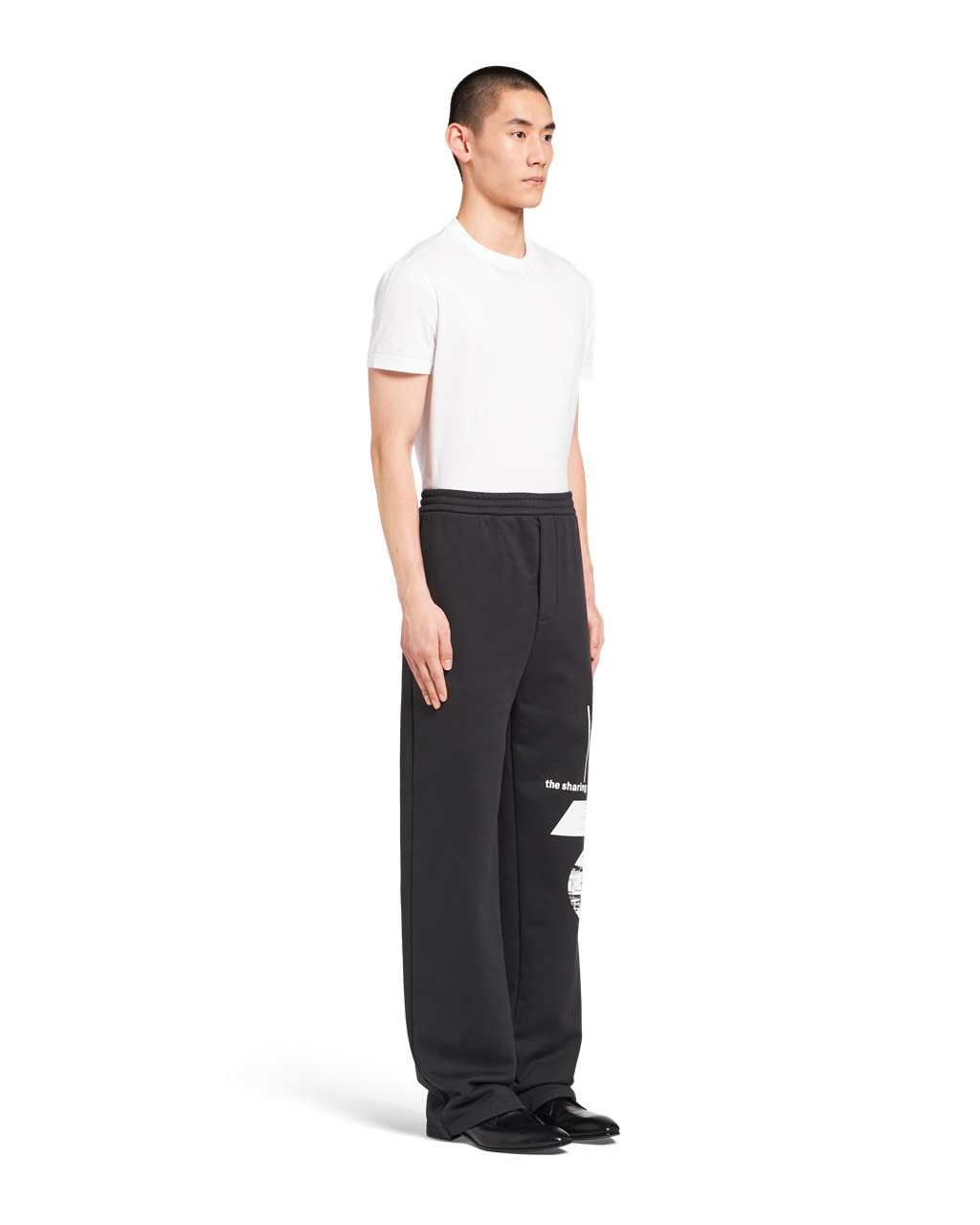 Prada Printed Bavlněné Fleece Pants Černé Bílé | 362714UDP