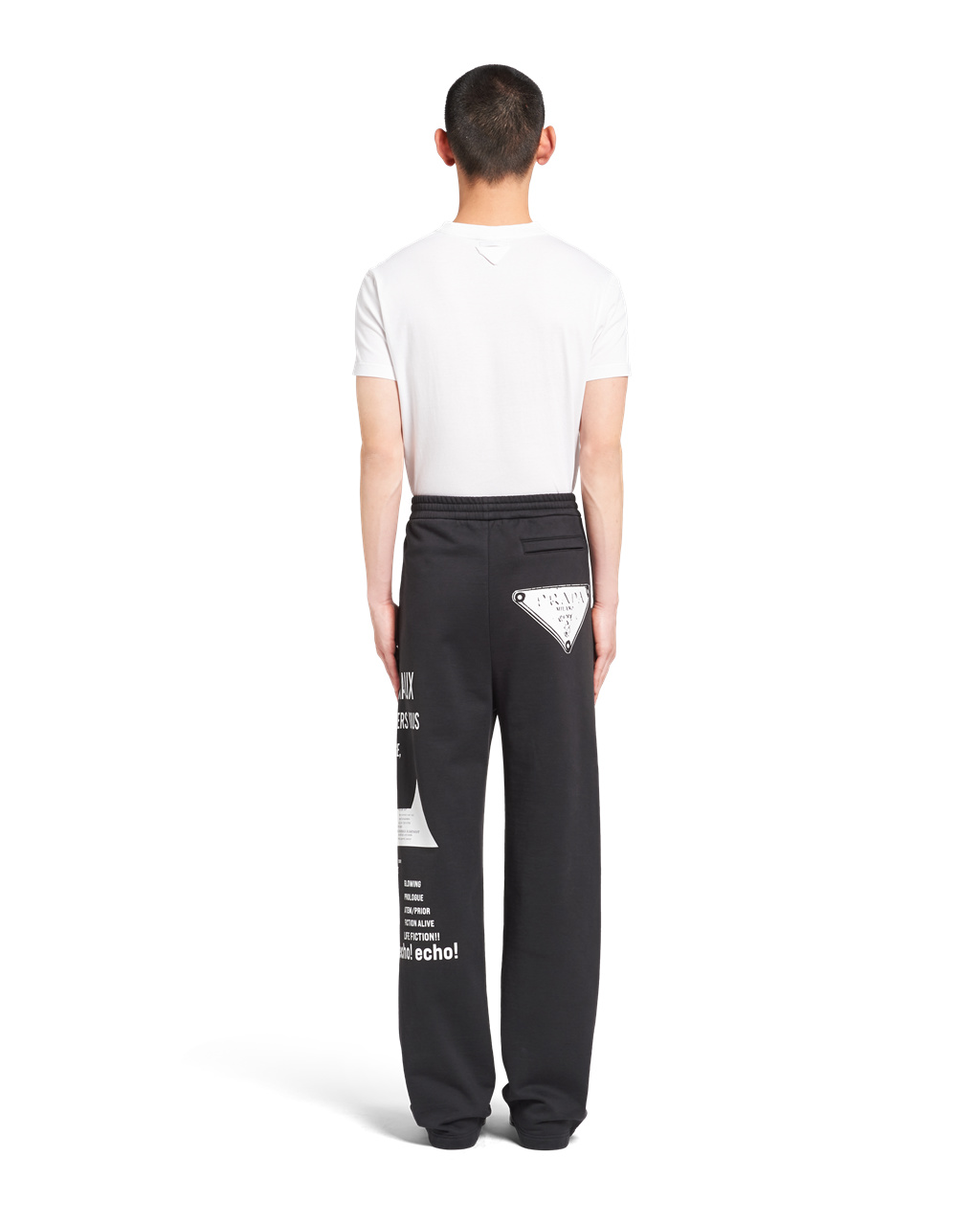 Prada Printed Bavlněné Fleece Pants Černé Bílé | 362714UDP